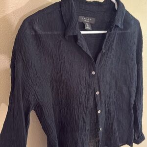 Tahari Black Button Down Shirt
